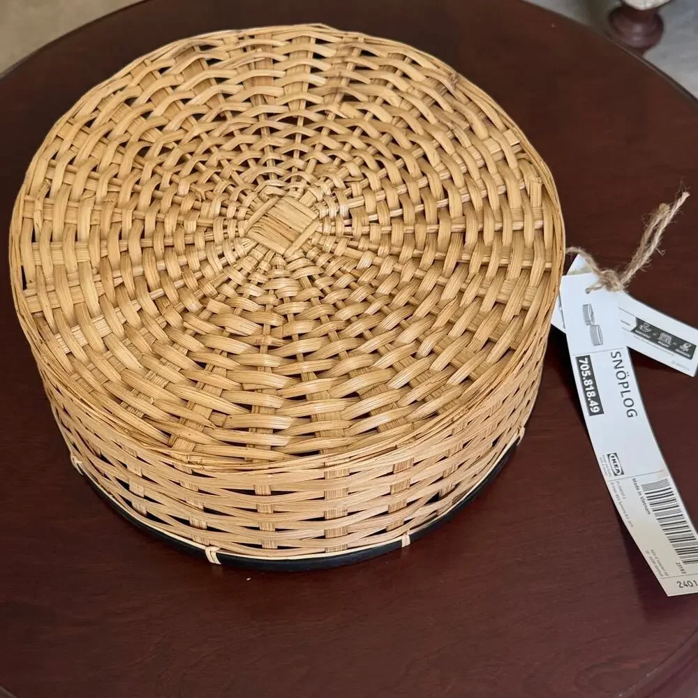 IKEA SNOPLOG Set of 3 Bamboo Baskets Height 4 3/4